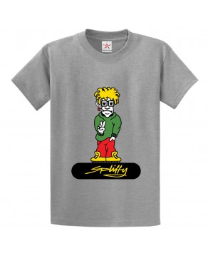 Spliffy Cartoon with Cigarette Classic Unisex Novelty Kids T-shirt for Smoking Lovers